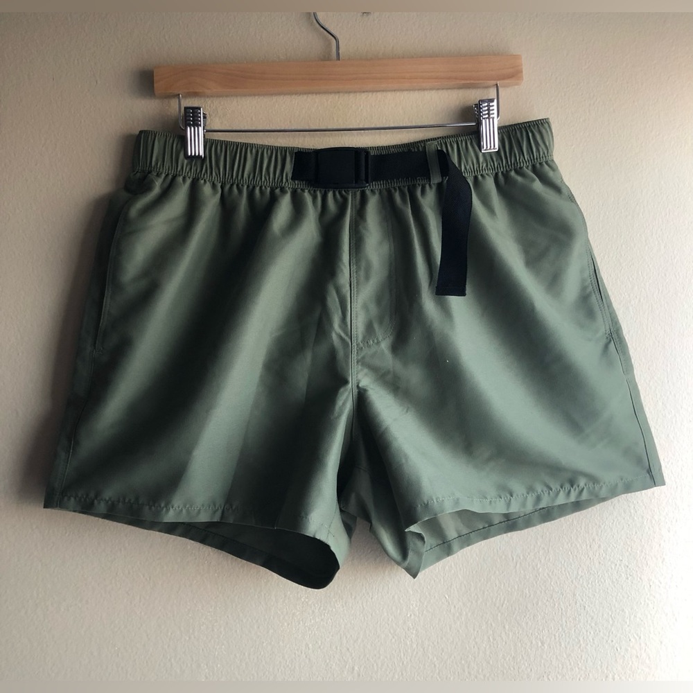 NEW Asos Design Men’s Army Green Swim Shorts Pockets Size L